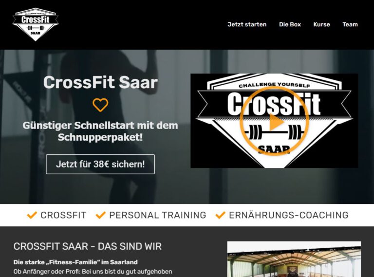 Relaunch CrossFit Saar Website - Startseite