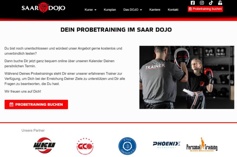 Website: Saar Dojo - Kampfsportschule in Saarlouis - Kickboxen, Fitness & Selbstverteidigung